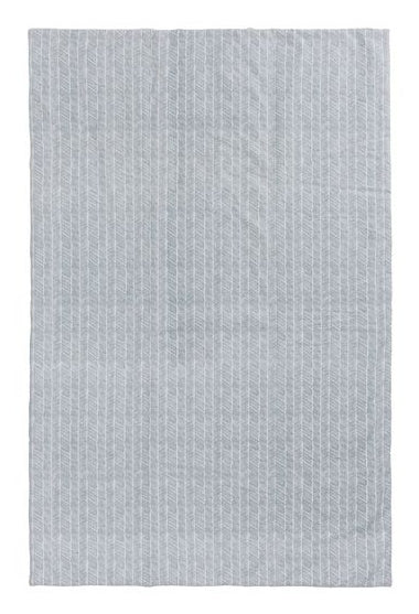 URBANARA Wohndecke – Baumwolle, Polyester, Grüngrau/Weiss – 130 × 190 cm