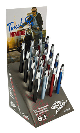 Wedo Kugelschreiber – sortiert (schwarz, rot, silberblau, stahlblau) – 16 Stk.
