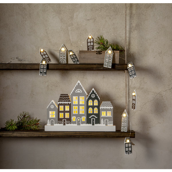 Star Trading Kerzenleuchter VILLA – 32 × 5 × 23 cm, Warmweiss, Mehrfarbig, Timer 6 h, Batteriebetrieb, 6 LEDs