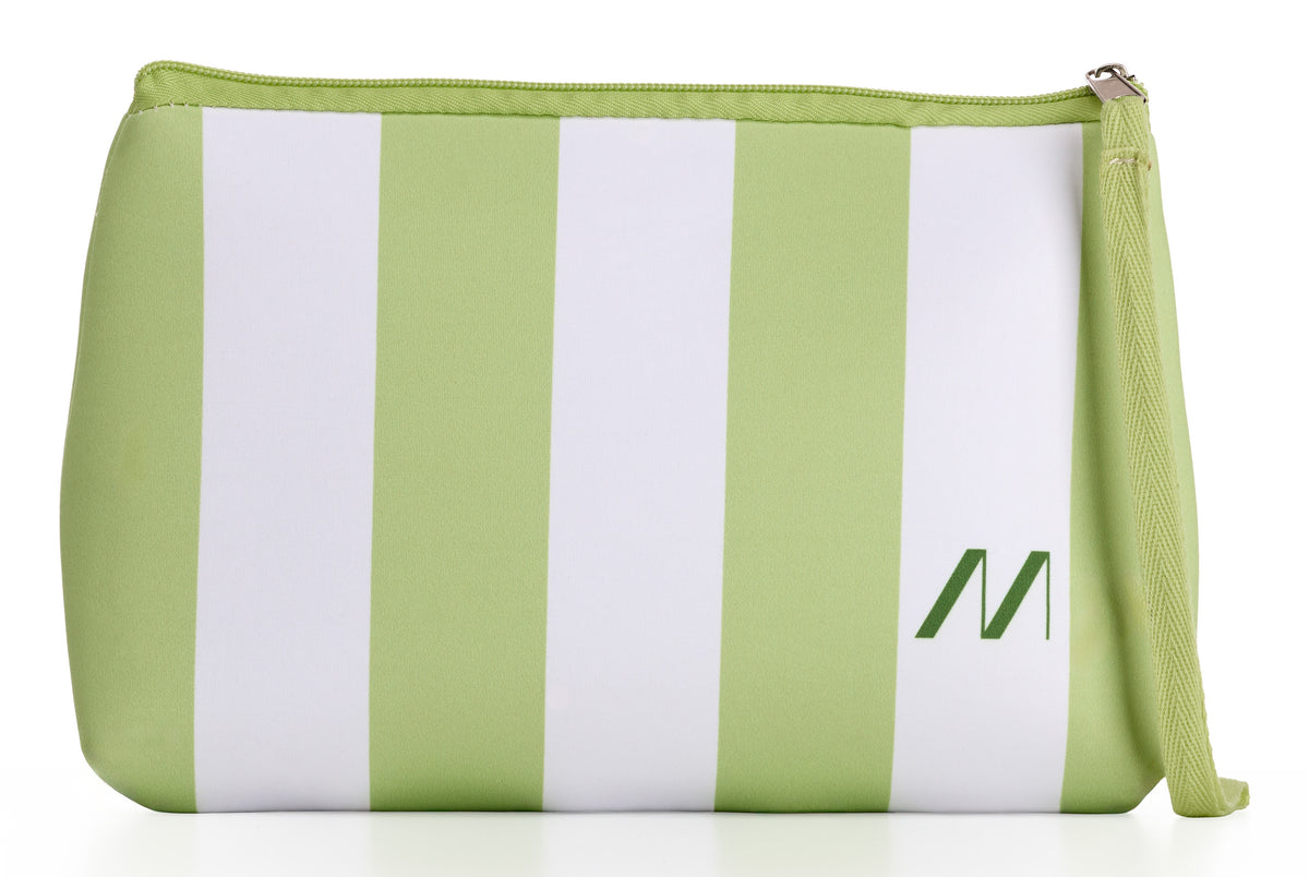Muitomas Necessaire – Reissverschluss, Wasserabweisend – 240 × 160 × 60 mm – Grün – Neopren – Gestreift