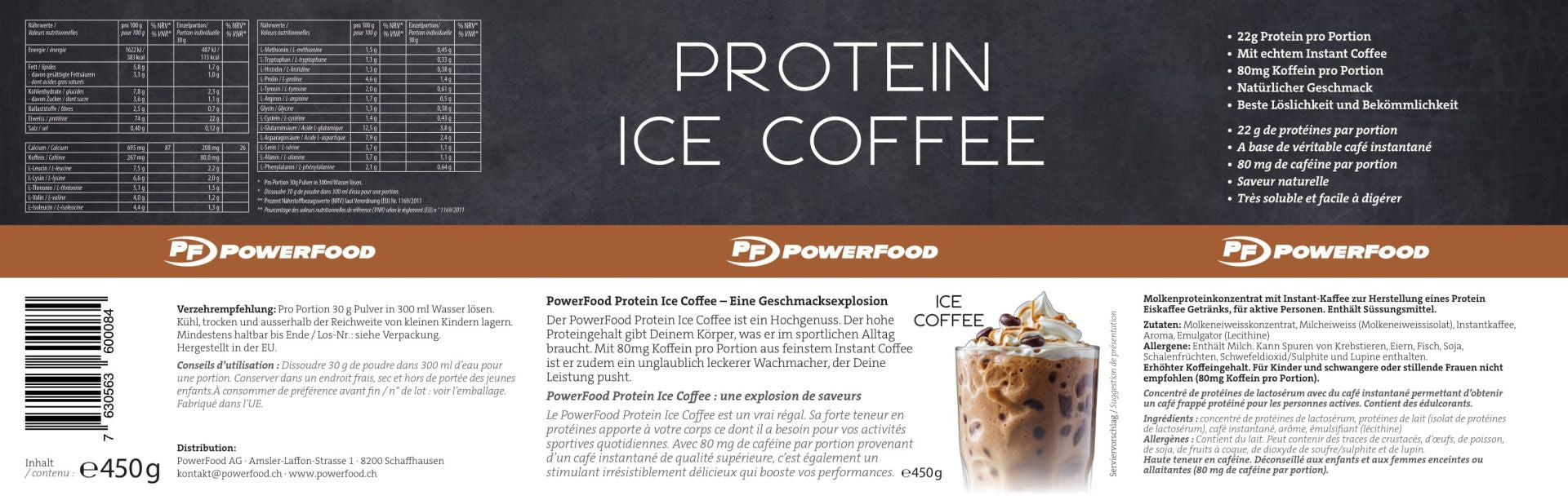 PowerFood Whey Protein Kaffee – laktosefrei