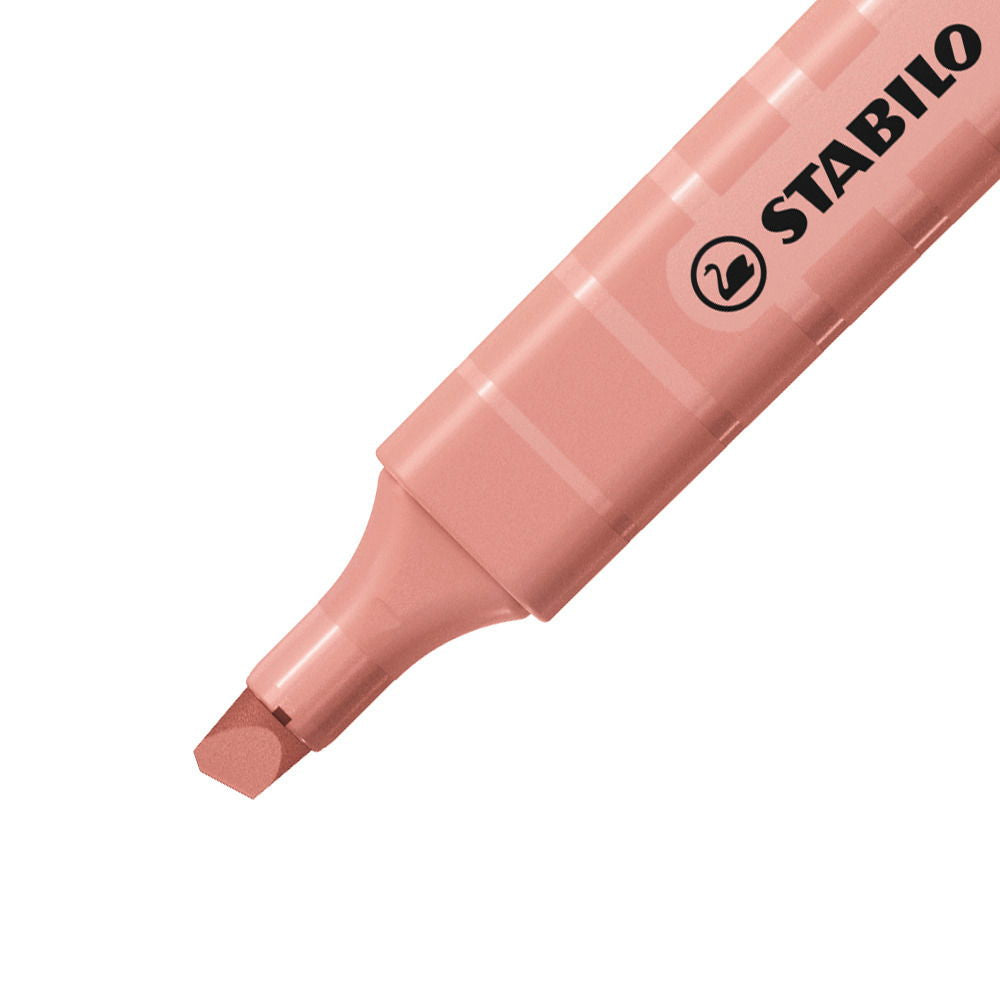 STABILO swing cool NatureCOLORS Textmarker – 4er Set, Farben: Beige/Grün/Rosa, Keilspitze 1–4 mm