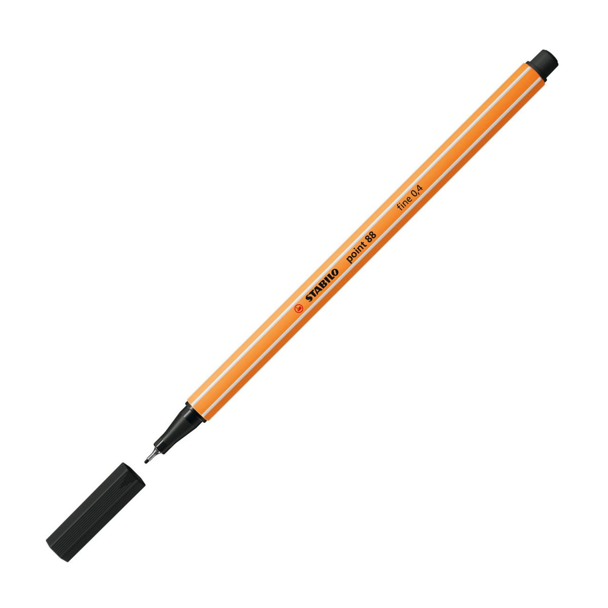 STABILO point 88 Fineliner – 3 Stk., 0,4 mm, schwarz, belüftete Kappe