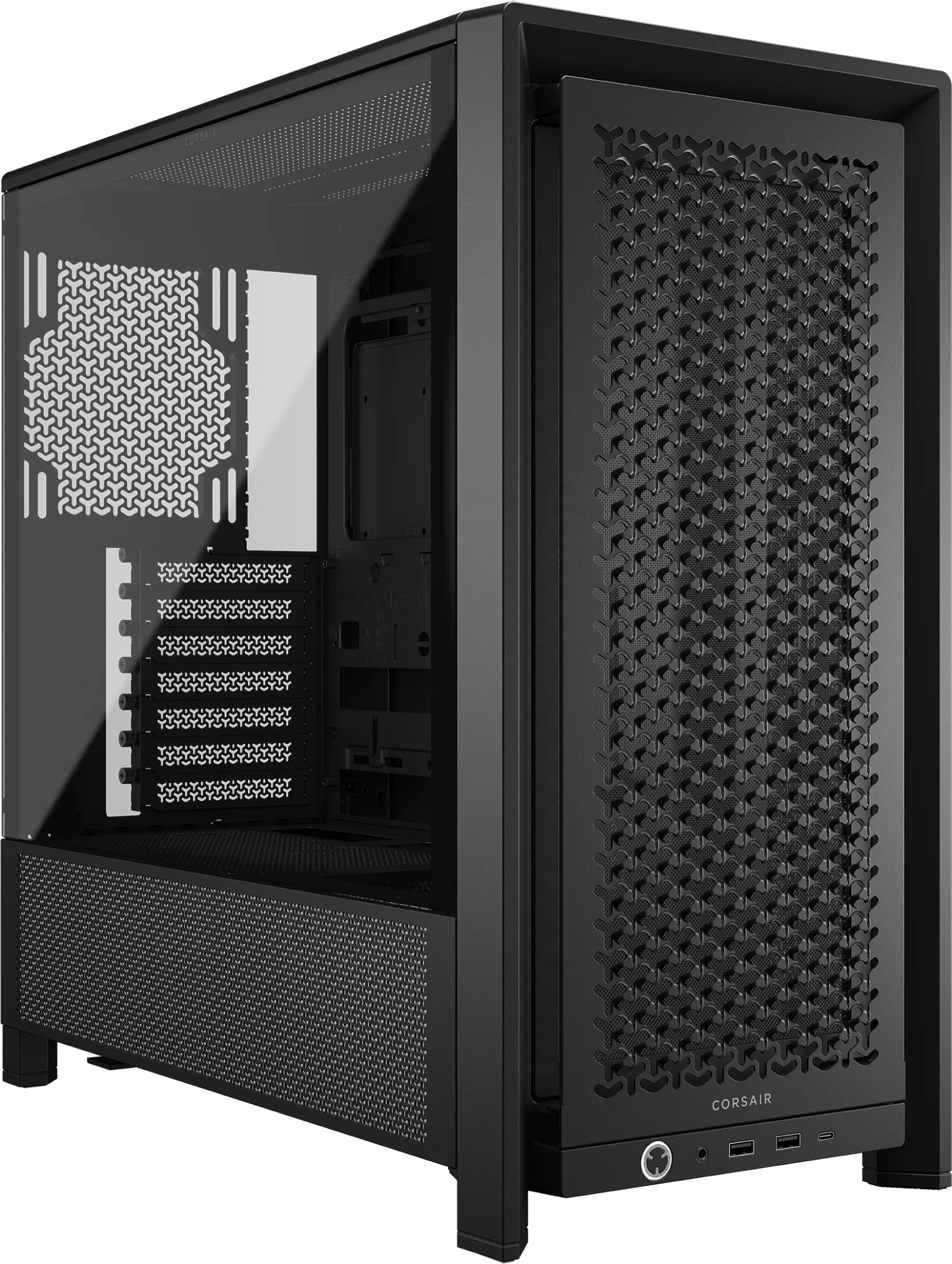Corsair 4000D – PC-Gehäuse – Midi Tower, Schwarz, ATX/EATX, Seitenfenster, 7 Erweiterungsslots