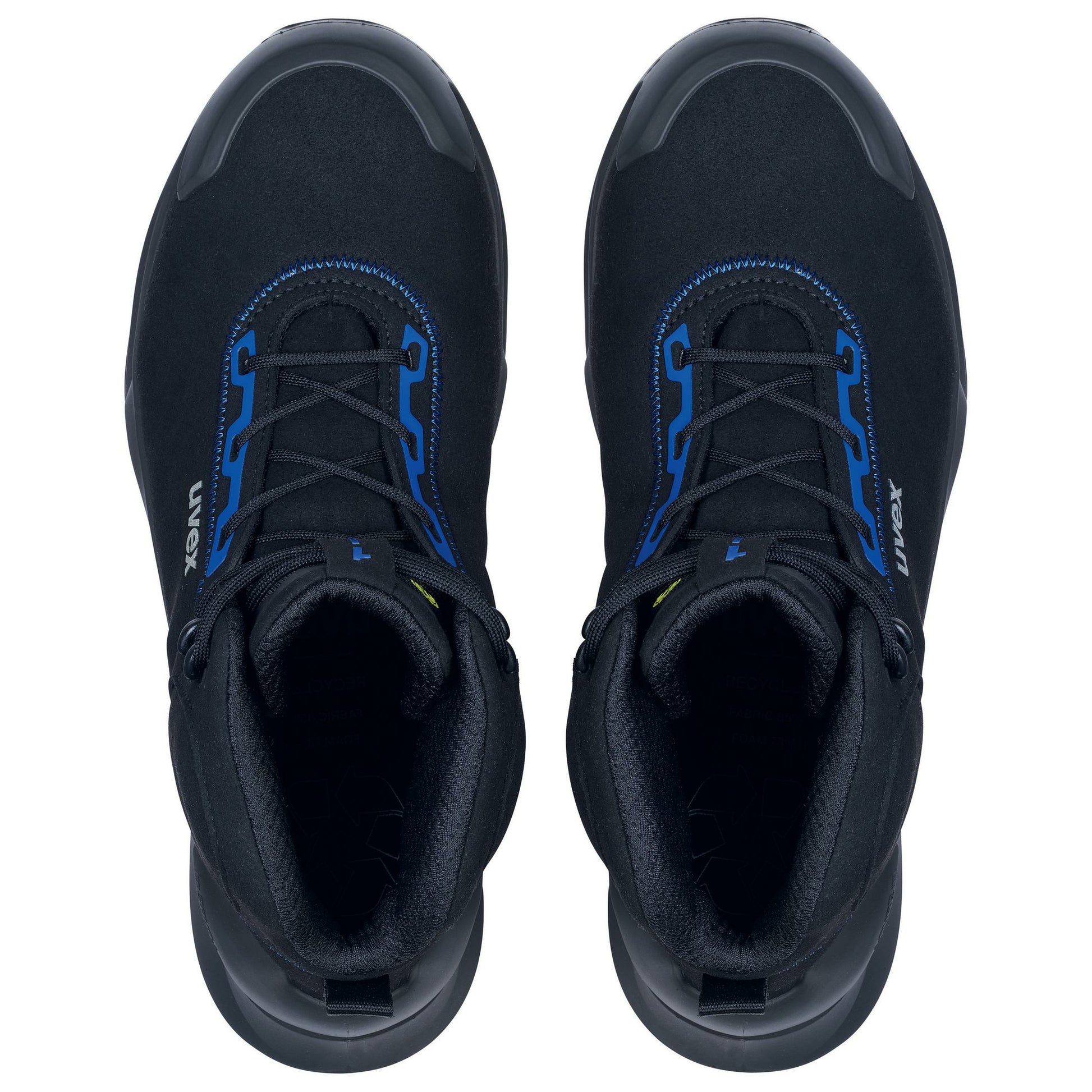 Uvex 1 x-craft Sicherheitsstiefel – S1, ESD, metallfrei, schwarz/blau, Gr. 45