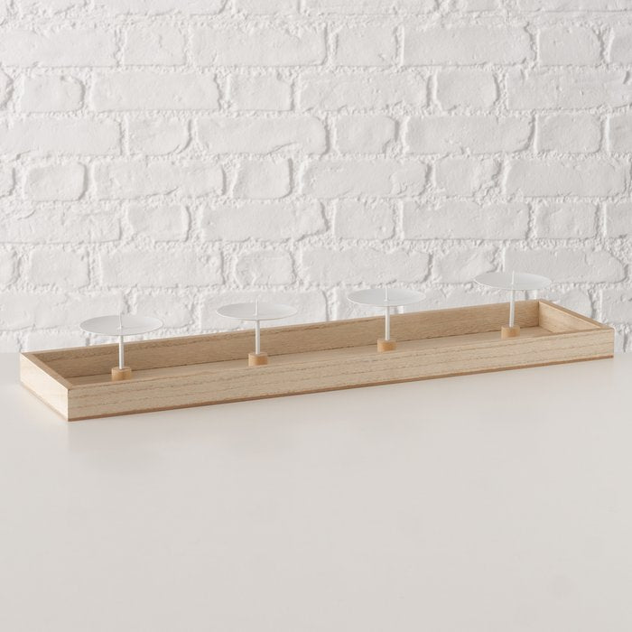 Boltze Kerzenständer – MDF & Metall & Holz & Eisen, mehrfarbig – 14,5 × 75 × 57,5 cm