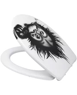 Diaqua Monkey – WC-Sitz – Duroplast, Schwarz/Weiss, mit Absenkautomatik, 46,5 × 36,5 cm