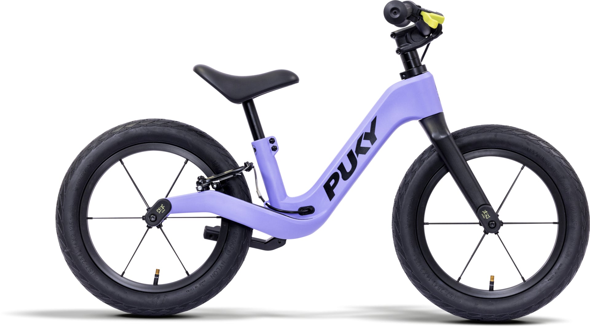 Puky 4147 Laufrad – Ø 14", Luftreifen, Felgenbremse – ab 2 Jahren – Kunststoff – Schwarz/Violett