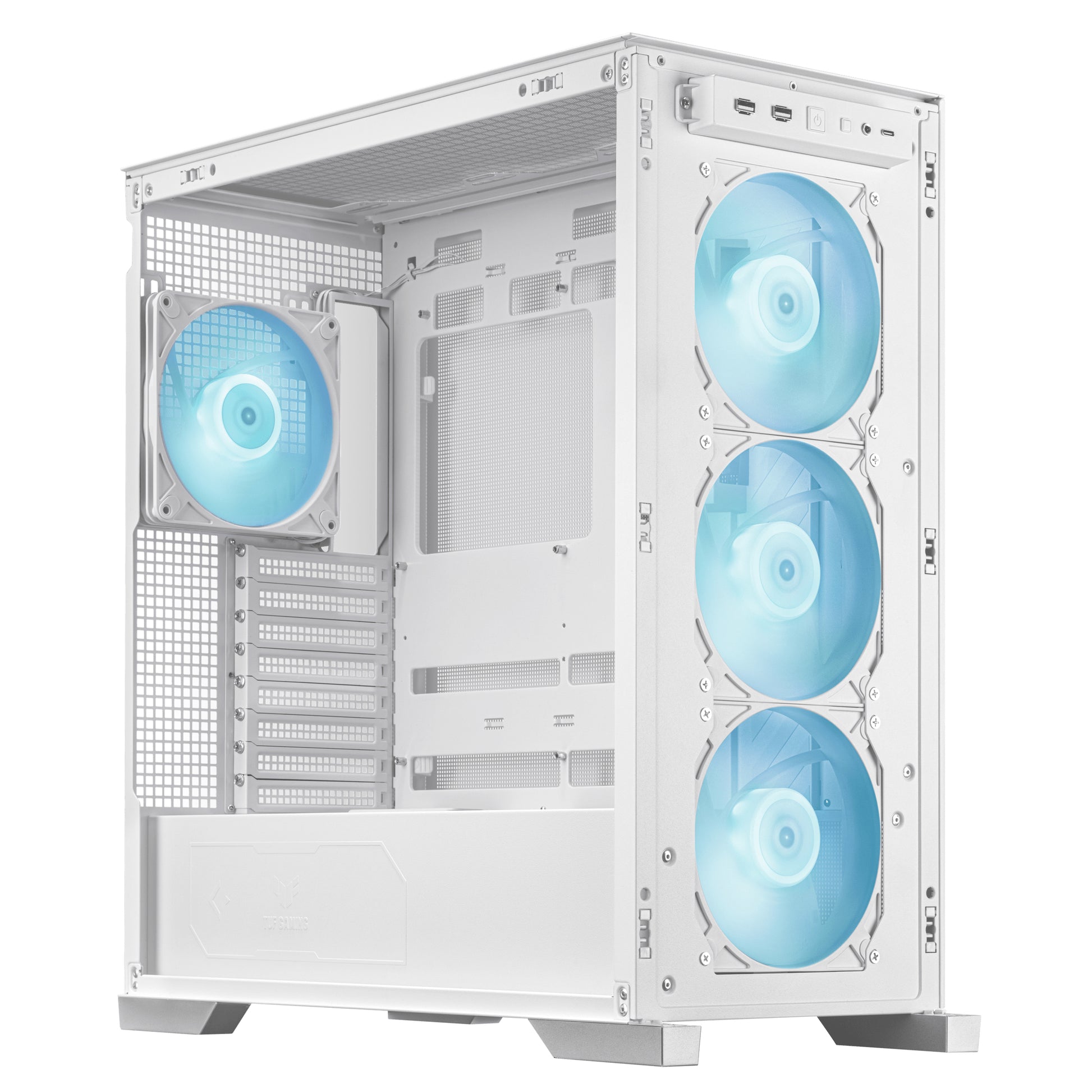 ASUS TUF Gaming GT302 ARGB – PC-Gehäuse – Weiss, EATX/ATX/mATX/Mini-ITX, 3×140 mm Front, Seitenfenster