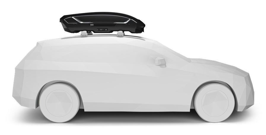 Thule Dachbox Motion 3 M – 400 l, Traglast 75 kg – für 4 Skier oder 3 Snowboards – Schwarz glänzend