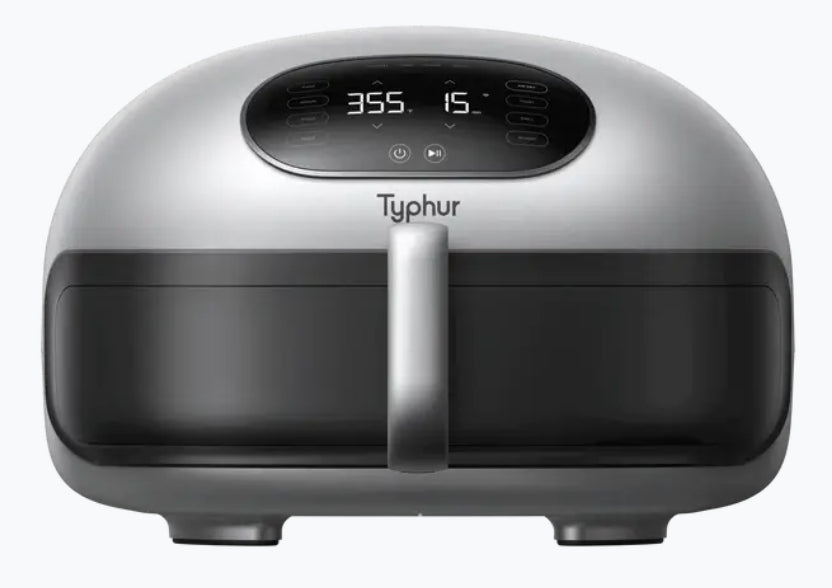Typhur Heissluftfritteuse Dome 2 10009 – 5,3 l, Grill- und Bratfunktion, 1750 W – Schwarz/Silber