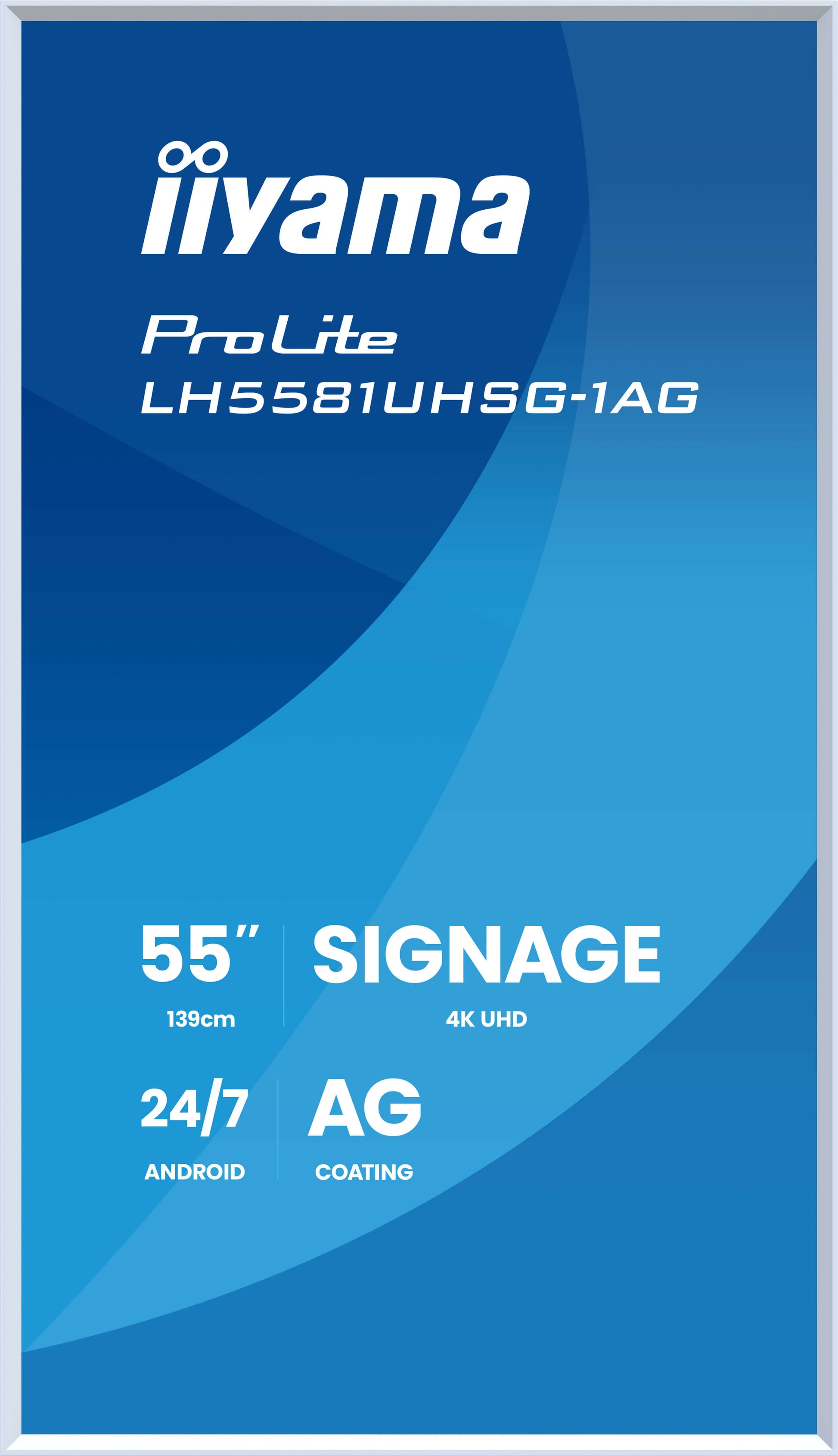 iiyama Gallery Line – Signage-Display, 55", Ultra HD 4K, 500 cd/m², abnehmbarer weisser Rahmen