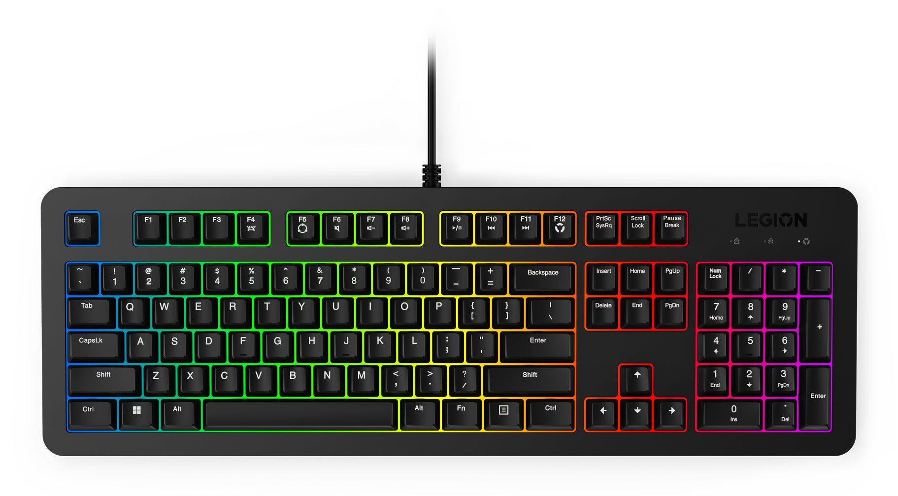 Lenovo Tastatur-Maus-Set – Membran – kabelgebunden (USB) – QWERTY (US-INT) – RGB – schwarz