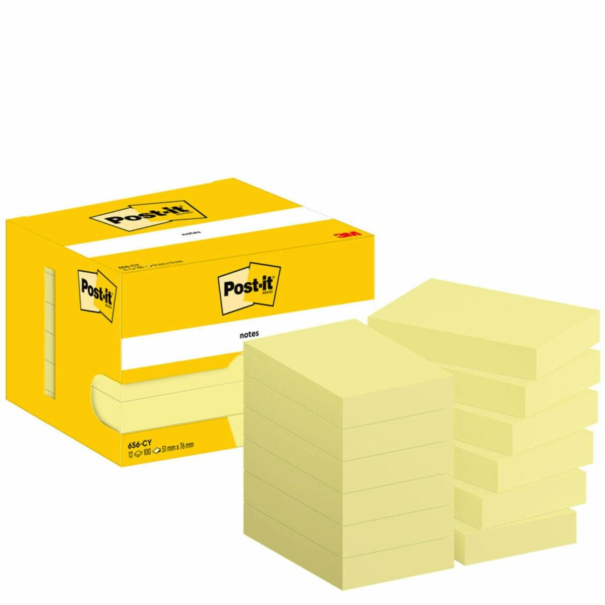 Post-it Haftnotizen – 76×51 mm – Gelb, 12×100 Blatt, PEFC