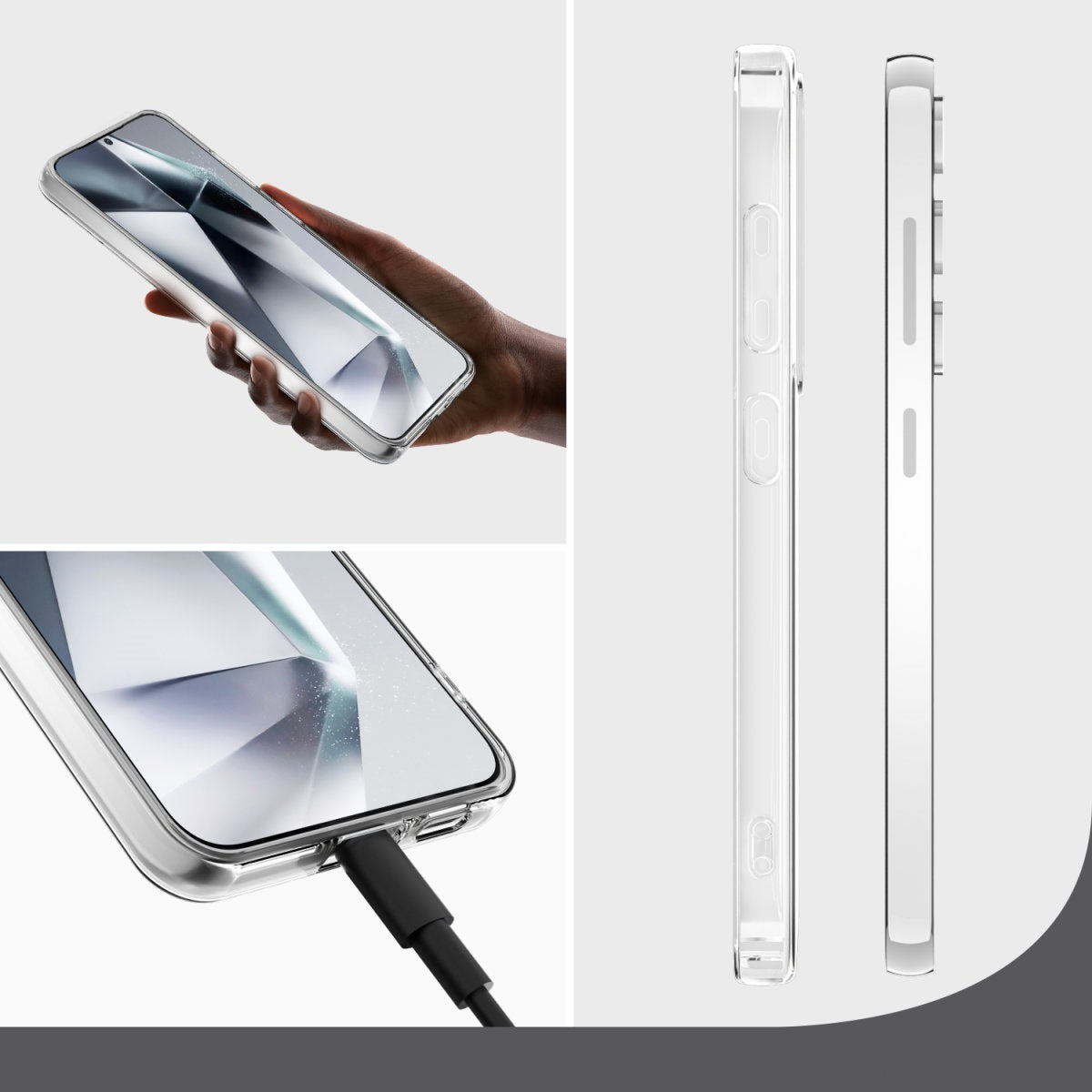 4smarts 360 Protection Set Backcover – für Samsung Galaxy S25+, PC+Gehärtetes Glas, Transparent