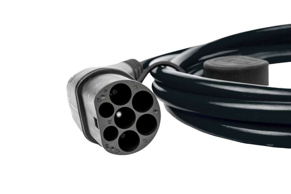 go-e Spezial Stromkabel – Typ 2–Typ 1, 5 m, 7,4 kW/32 A, 1-phasig, Schwarz