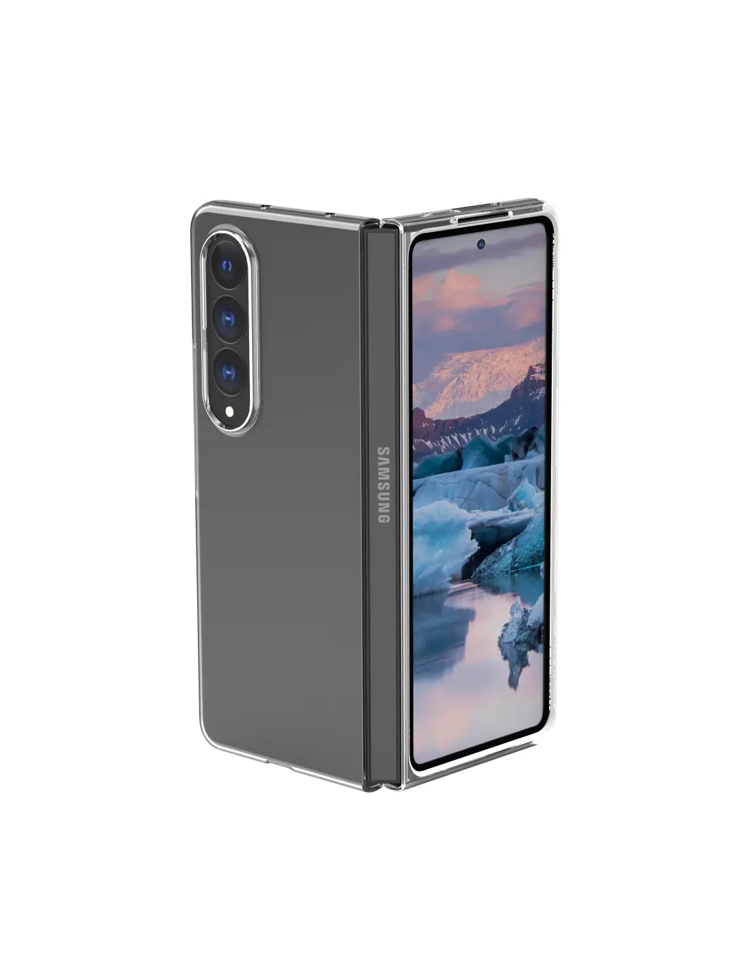 dbramante1928 Backcover – für Samsung Galaxy Z Fold 4, Recycling-Kunststoff, transparent, sturzsicher bis 1,2 m