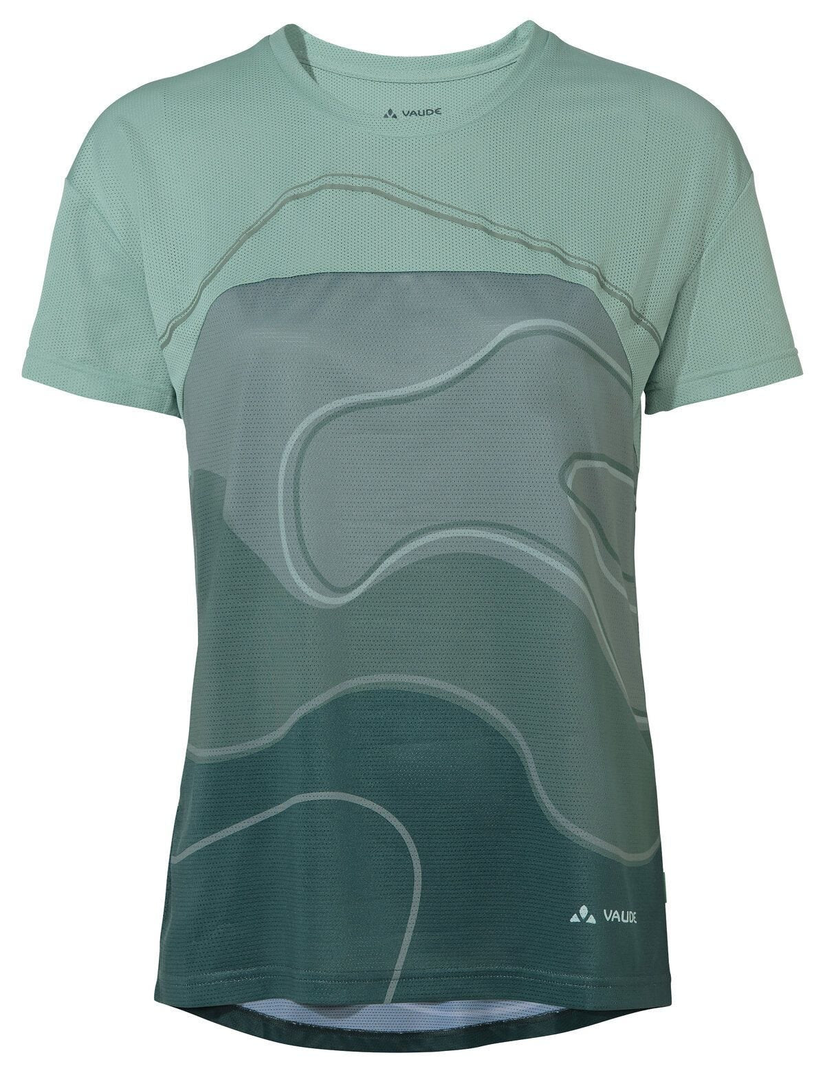 VAUDE T-Shirt Moab VI – kurzarm, Rundhals, Grüner Knopf – Grösse 40 – deep pond – 100% recyceltes Polyester