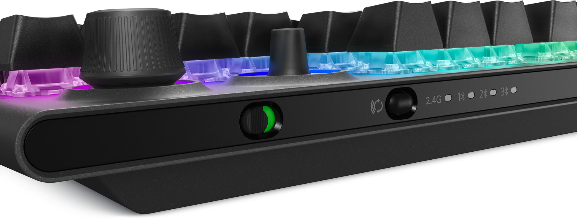 Alienware AW920K – Gaming-Tastatur – Mechanisch (Cherry MX Red) – Kabelgebunden & Bluetooth & 2,4 GHz – RGB