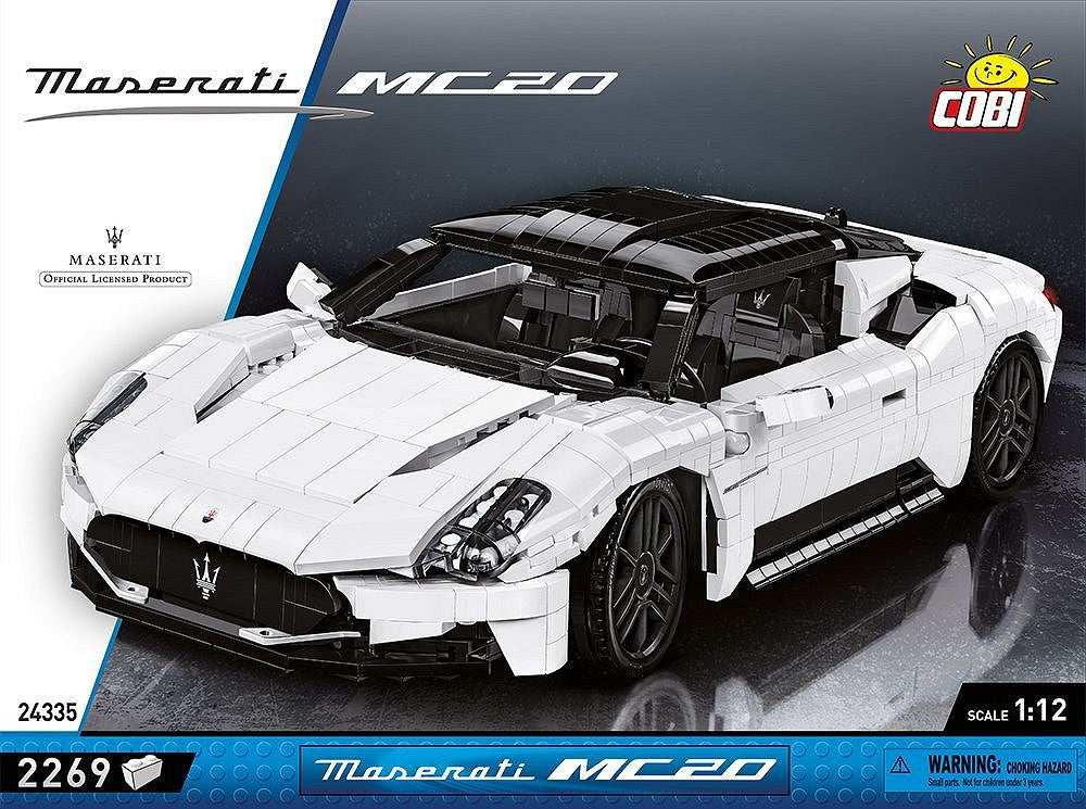 COBI Maserati MC20 Bausteine – 2269-teilig – 39 × 19 × 10,5 cm – ab 12 J. – Kunststoff, schwarz/weiss
