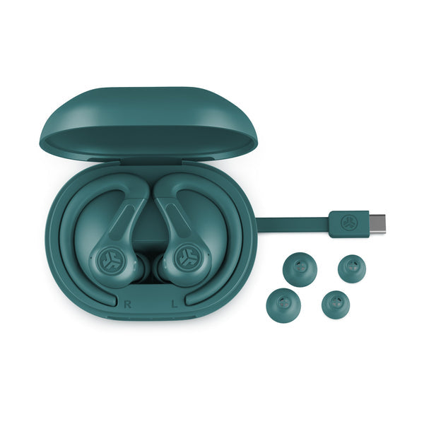 JLab JBuds Sport ANC 4 TWS In-Ear – mit Ladecase, Türkis, BT 5.2