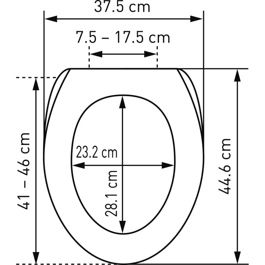 Diaqua Evia – WC-Sitz – Duroplast, weiss, verlängert, mit Deckel, 46,5 × 38,5 cm