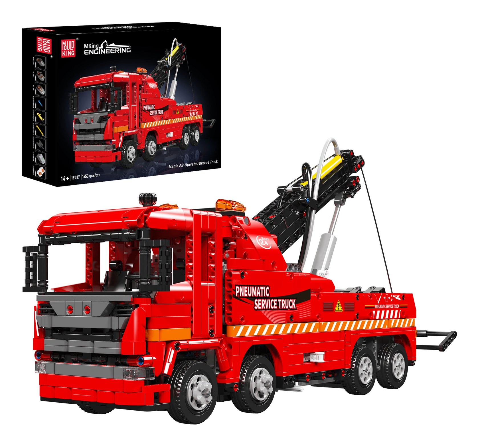 Mould King 3D Puzzle Scania Rettungswagen – 1653 Teile – ferngesteuert, Akku inkl. – ab 14 J. – Rot