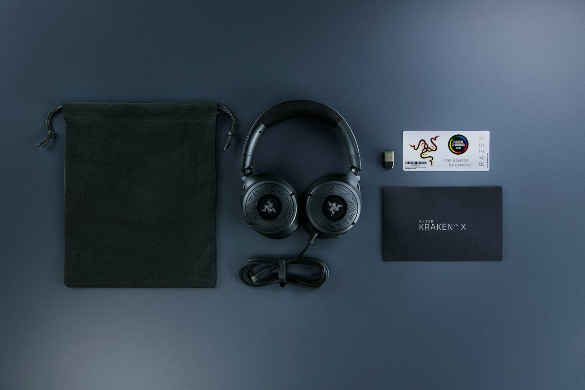 Razer Kraken V4 X Gaming-Headset – On-Ear, Stereo, Kabelgebunden, USB-C/USB-A, für PC, PS4, Schwarz