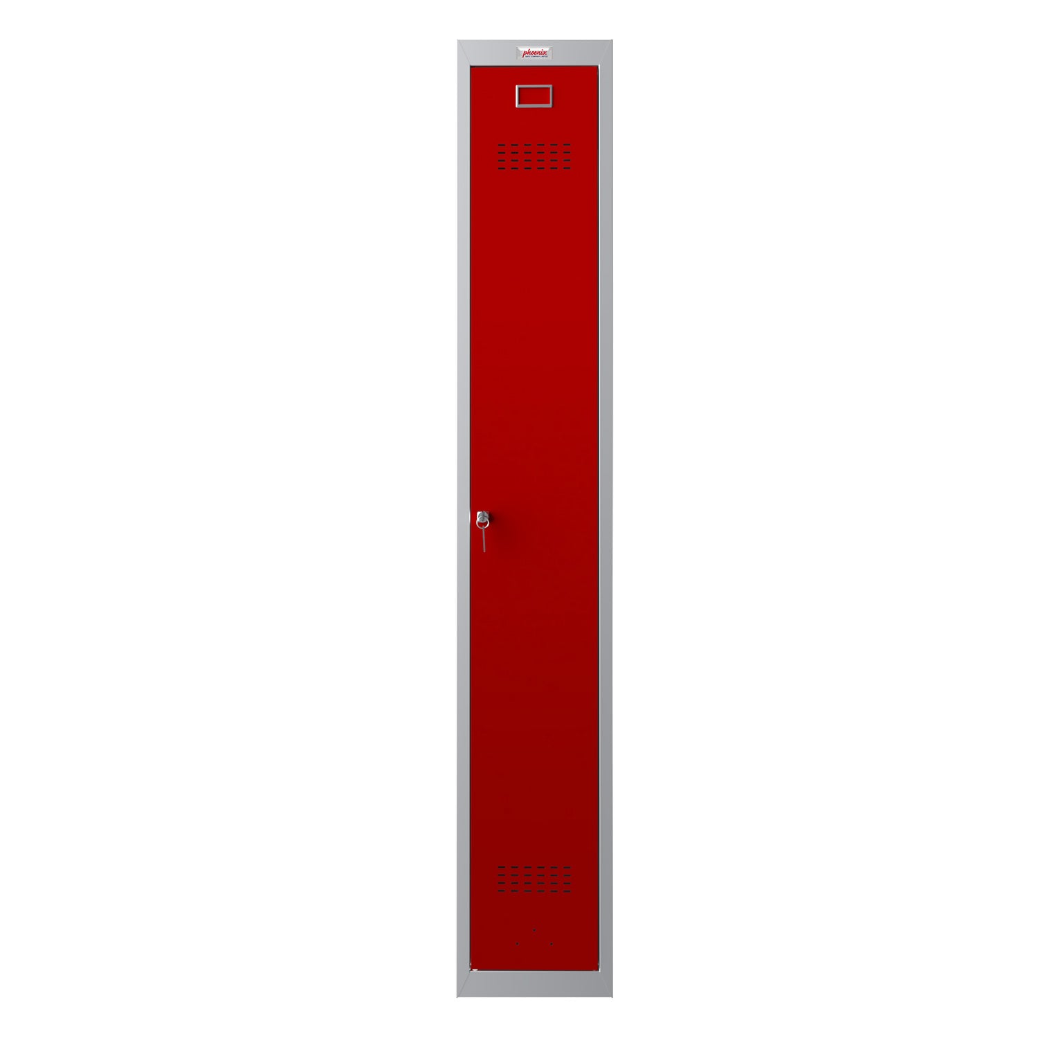 Phoenix Safe Co. PL1130 – Persönliches Schliessfach, abschliessbar, 300 × 500 × 1'830 mm, grau/rot, Stahl