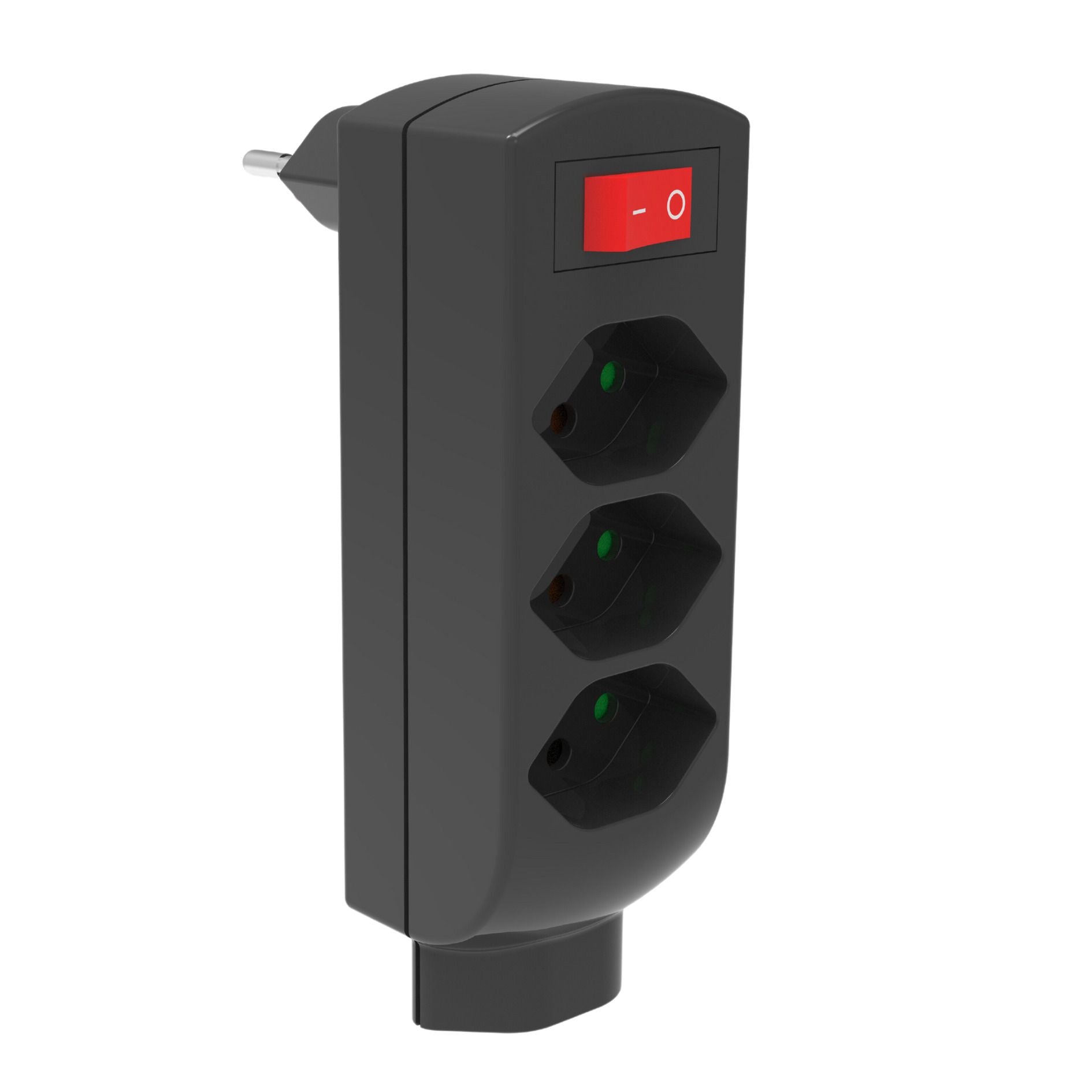 M. Schönenberger Schönenberger Steckdosenleiste, 4×T13, mit Schalter, Eingang T12, Kindersicherung, 130×80×45 mm – Schwarz