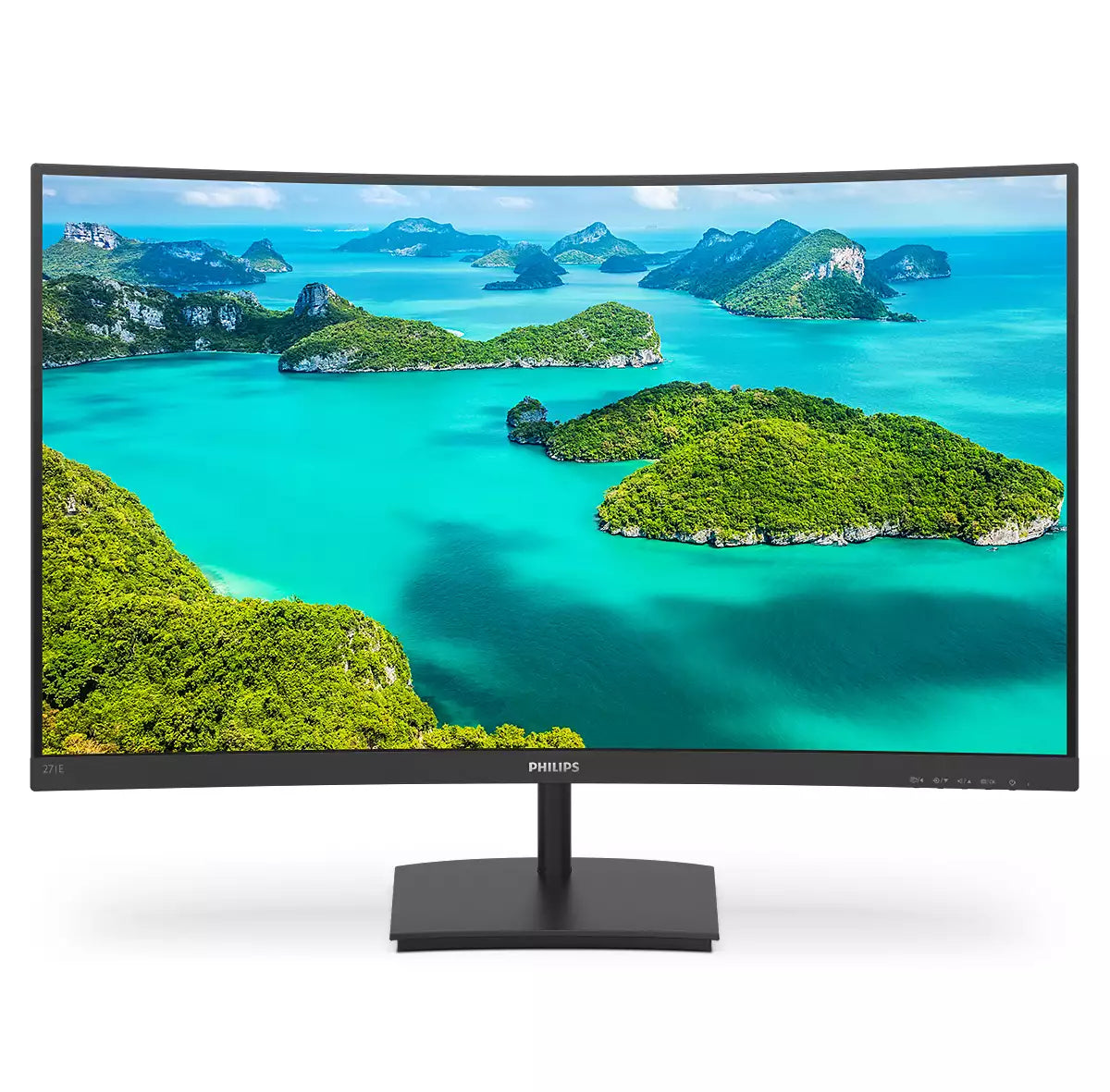 Philips 271E1SCA – Monitor, 27", Curved, 75 Hz, 250 cd/m², Integrierte Lautsprecher, VESA 100 × 100, Schwarz
