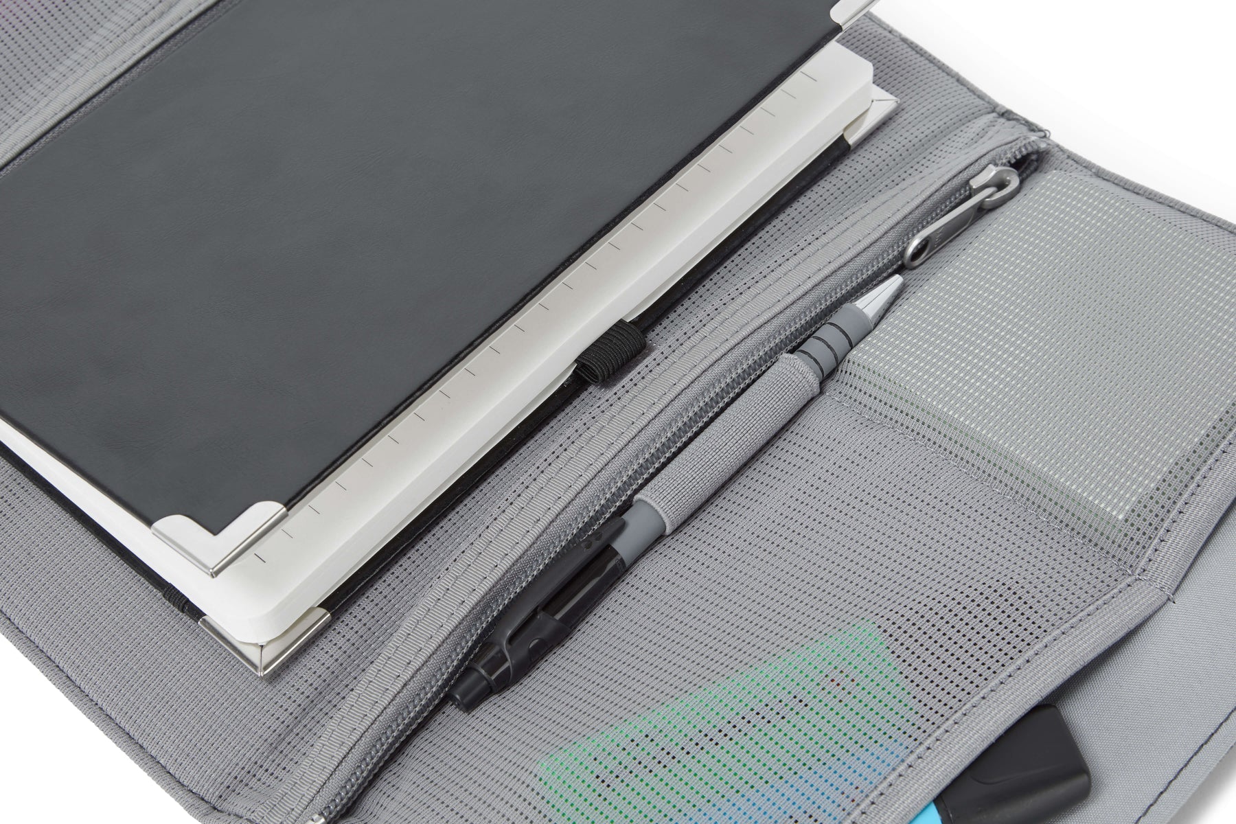 Hotbox Fächermappe 270 × 180 × 3 mm – 2 Fächer, Reissverschluss, Polyester, Grau