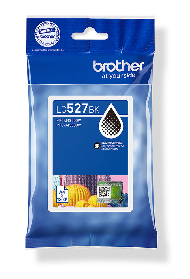Brother LC527BK Schwarz Tintenpatrone (Original) – 1'300 Seiten – für MFC-J4350DW/4550DW