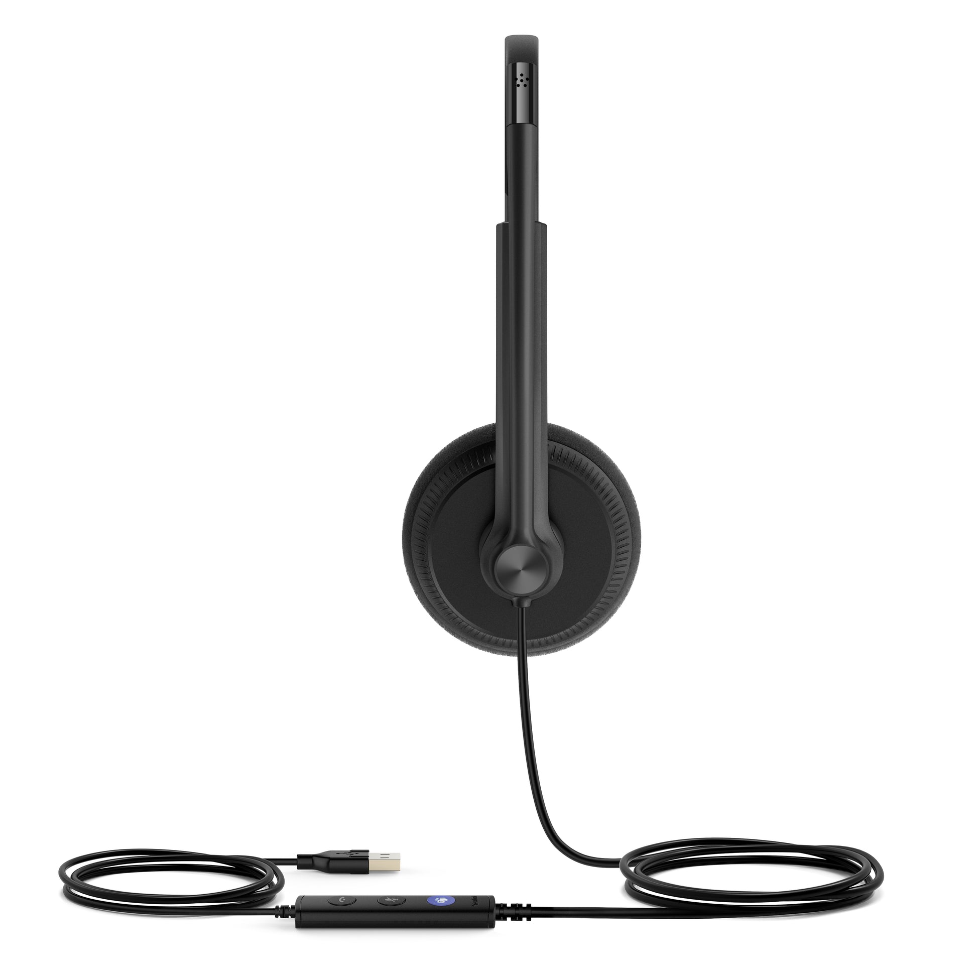 Yealink UH34 Lite Dual Office-Headset – On-Ear, Stereo, Kabel, USB-A, für T41S, T42S, T46S und andere, Schwarz