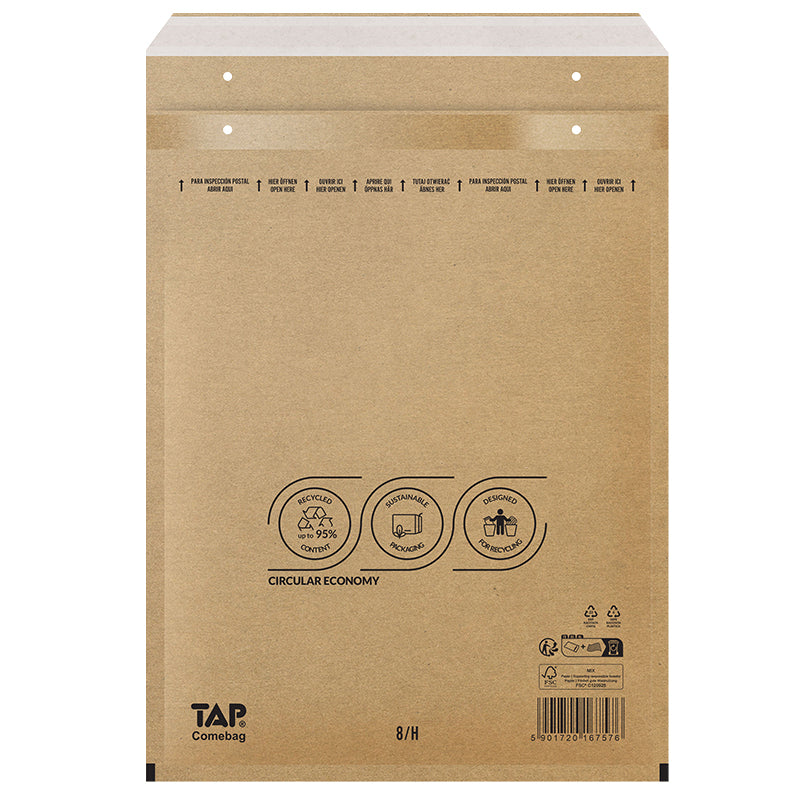 Luftpolstertasche – 270 × 360 mm, selbstklebend, Folie, braun – 100 Stk.