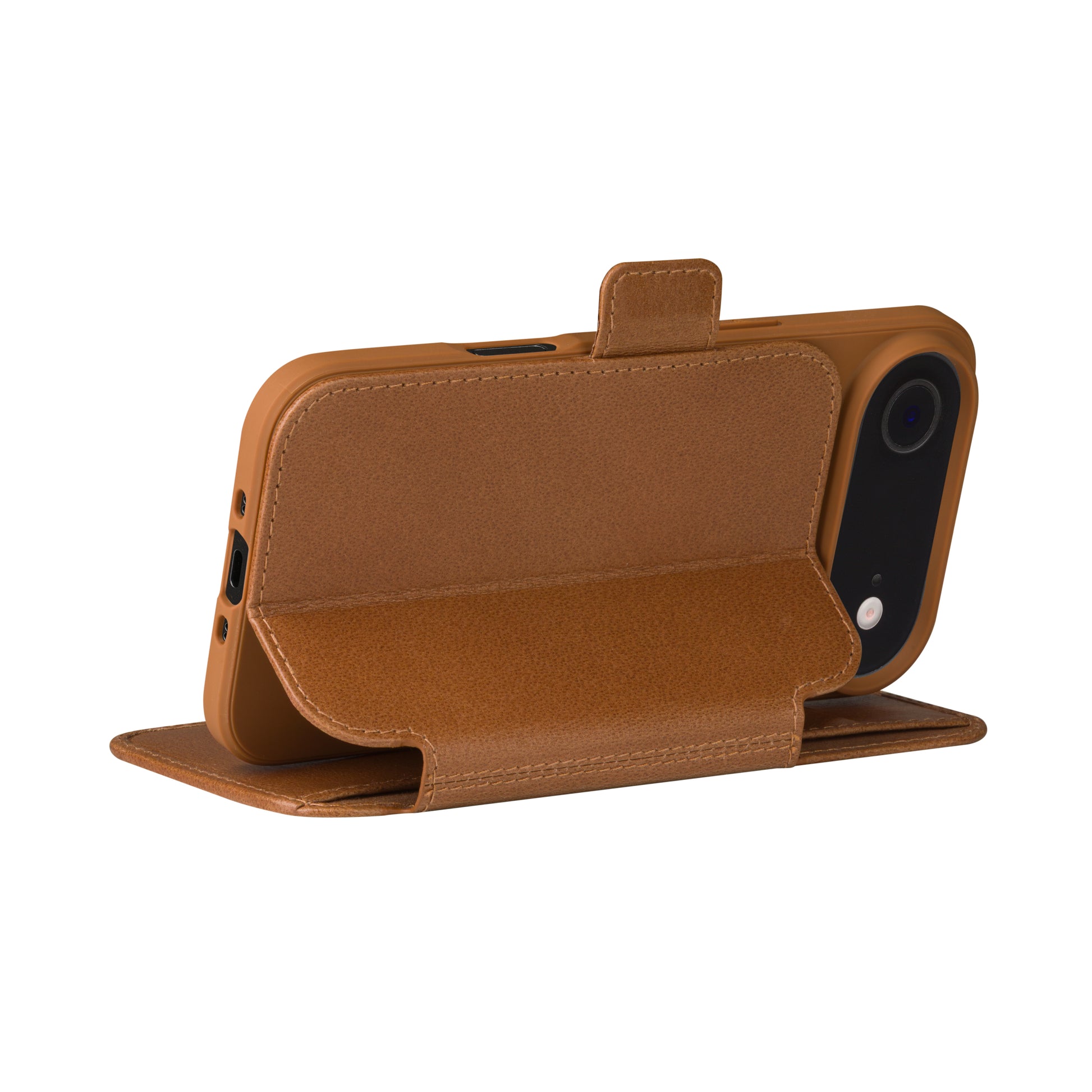 dbramante1928 Wallethülle – für Apple iPhone 17 Air, mit Ständer, 3 Kartenfächer, Recycling-Kunststoff, Beige