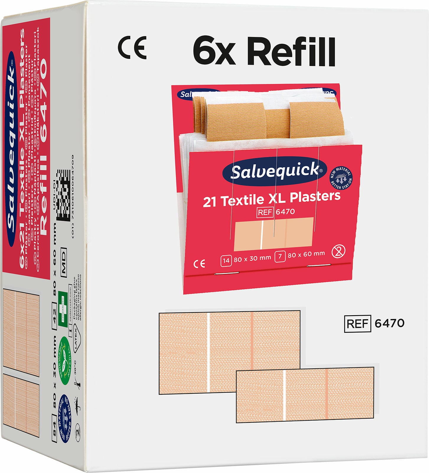 Cederroth Pflaster-Nachfüllpackung – 21 Stück, für Salvequick Spender, hautfarben