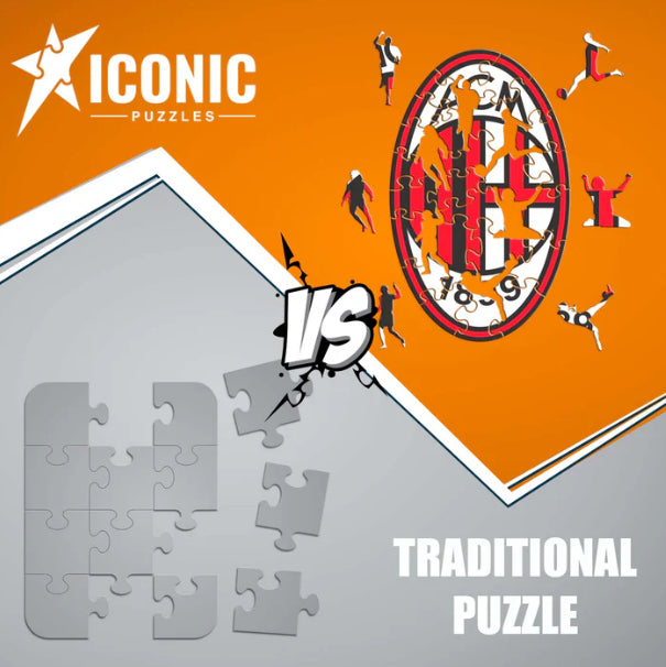 Iconic Puzzles AC Milan – Retro Logo – Logikspiel, 1 Spieler, ab 14 Jahren, mehrsprachig