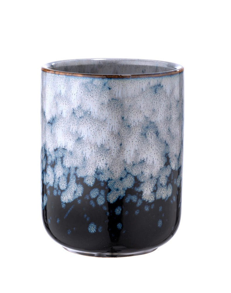 WENKO Zahnbürstenhalter Rosali – 7,5×7×9,5 cm, Keramik, Blau