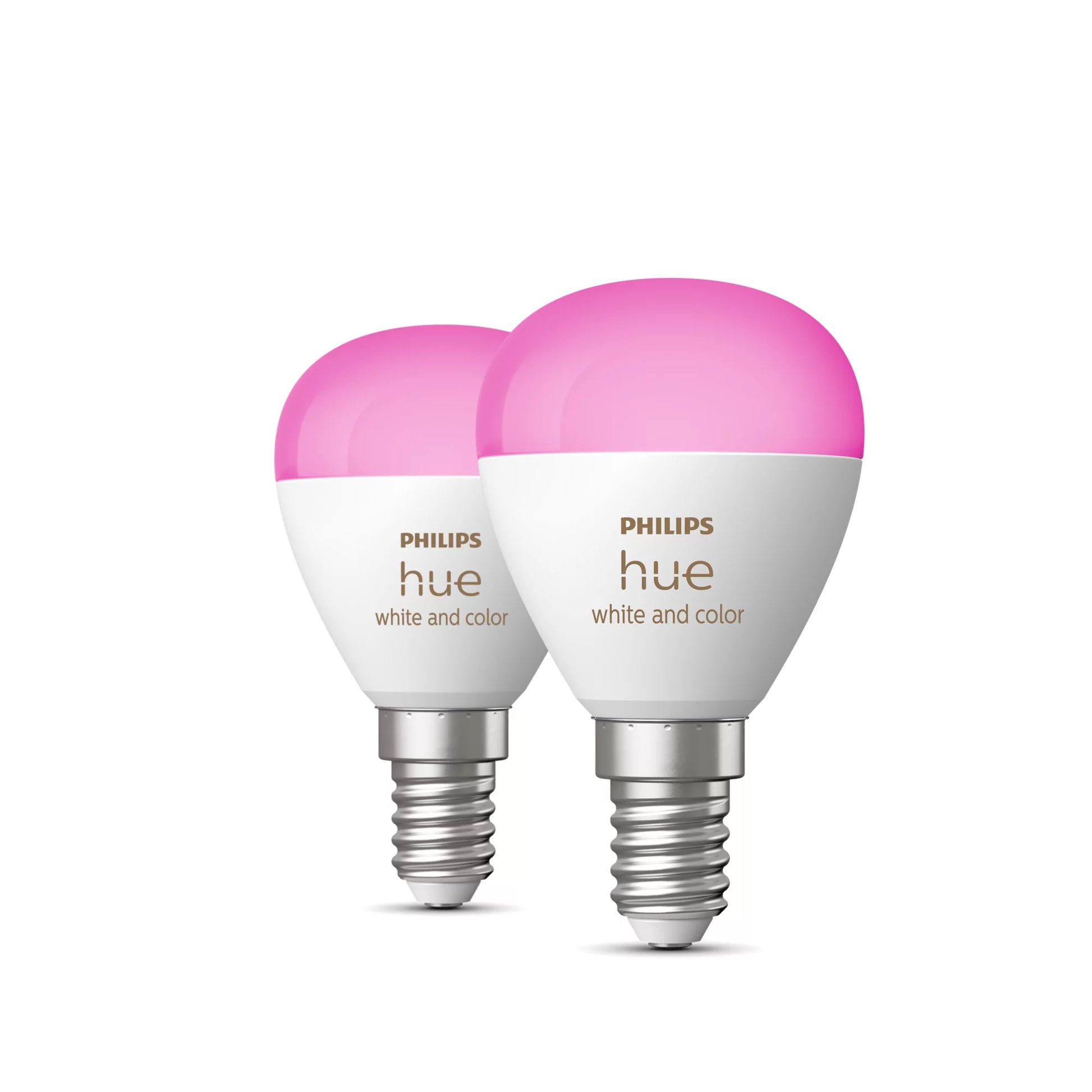 Philips by Signify Philips Hue Smart-Leuchtmittel E14 – RGBW, 470 lm, Bluetooth/Zigbee – für Hue Bridge, Alexa, HomeKit – 2 Stk.