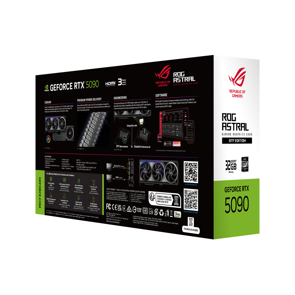 ASUS ROG Astral RTX5090 32G – PCIe Grafikkarte – 3×DisplayPort, 2×HDMI, PCIe 5.0, 1×16‑Pin