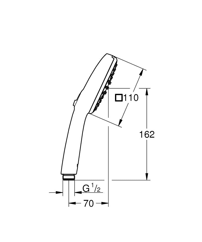 GROHE Vitalio Comfort 110 II Handbrause – Kunststoff, 1/2" Anschluss, Chrom