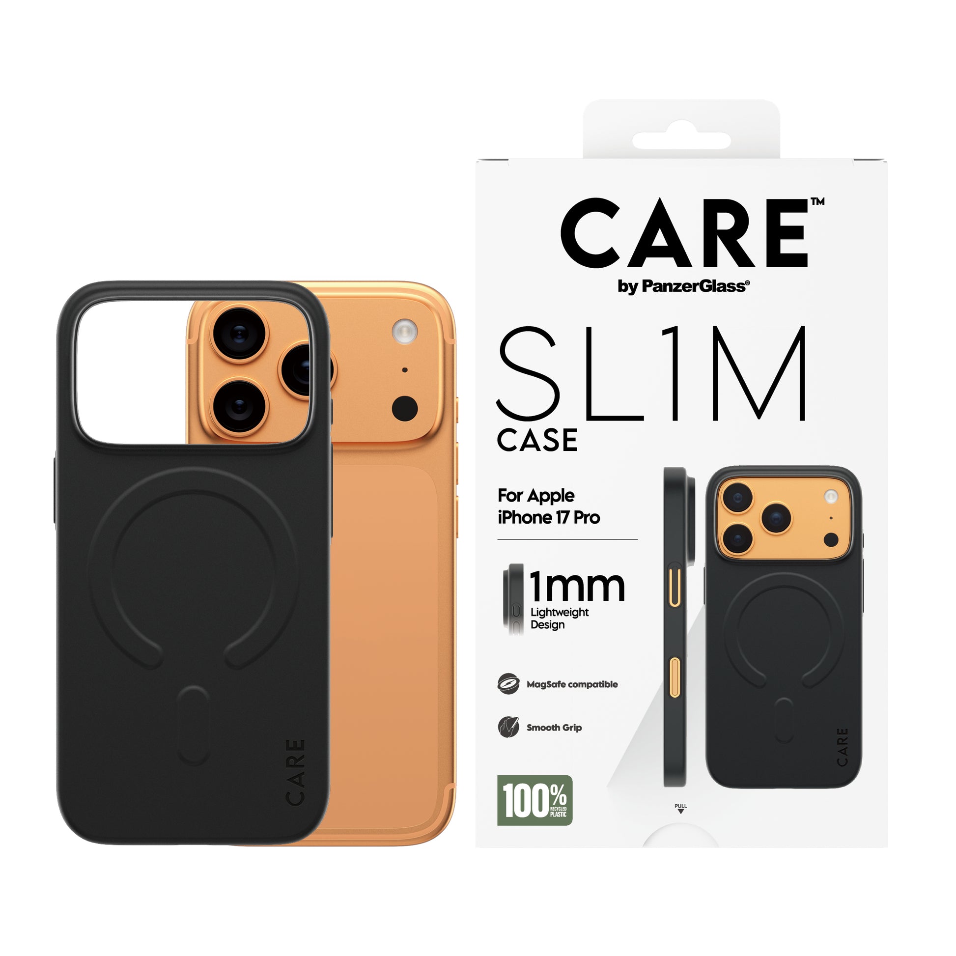 PanzerGlass Backcover CARE SL1M – für Apple iPhone 17 Pro – schwarz – PC – MagSafe-kompatibel