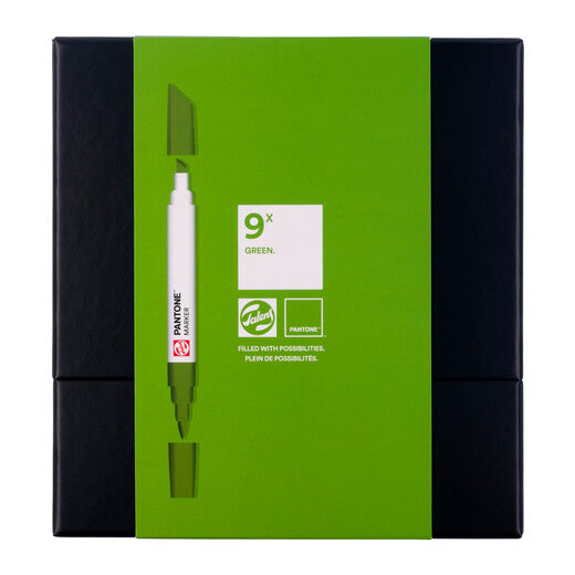 Talens Non-Permanent-Marker Pantone – grün – 9er-Set