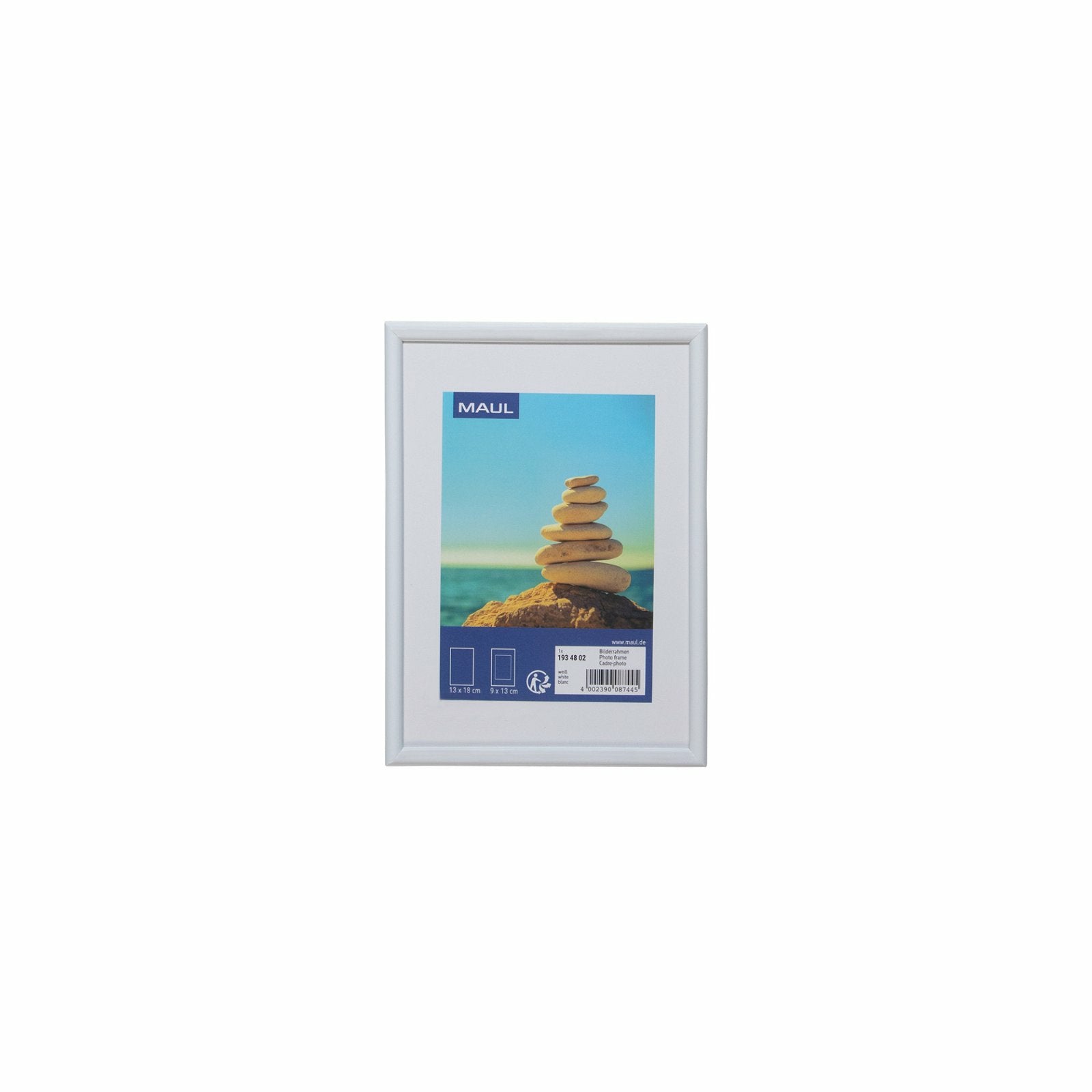 MAUL Bilderrahmen – für 13 × 18 cm – MDF & Kunststoff, Weiss