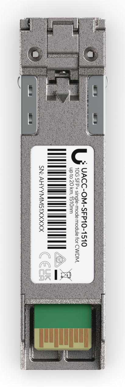Ubiquiti SFP-Transceiver – SFP+ – 11,3 Gbit/s, Singlemode LC (UPC), 1510 nm, 20 km, CWDM