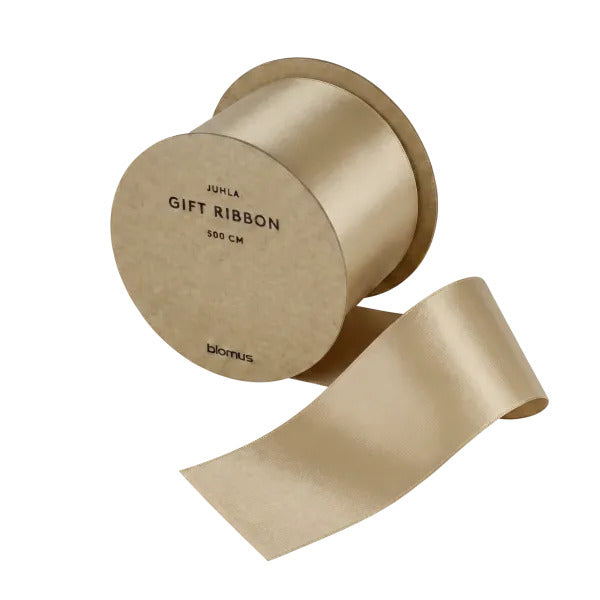 Blomus Geschenkband, Satin, matt, Vanille, 50 mm × 5 m, 1 Stk.