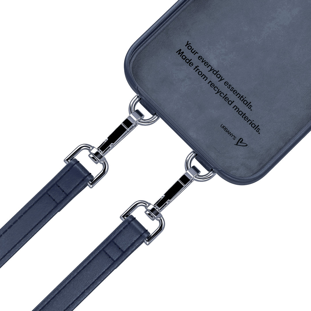 Urbany's HANDYKETTE+ Wallethülle – für Apple iPhone 17 Pro, mit Kartenfach, PU+TPU, Dunkelblau