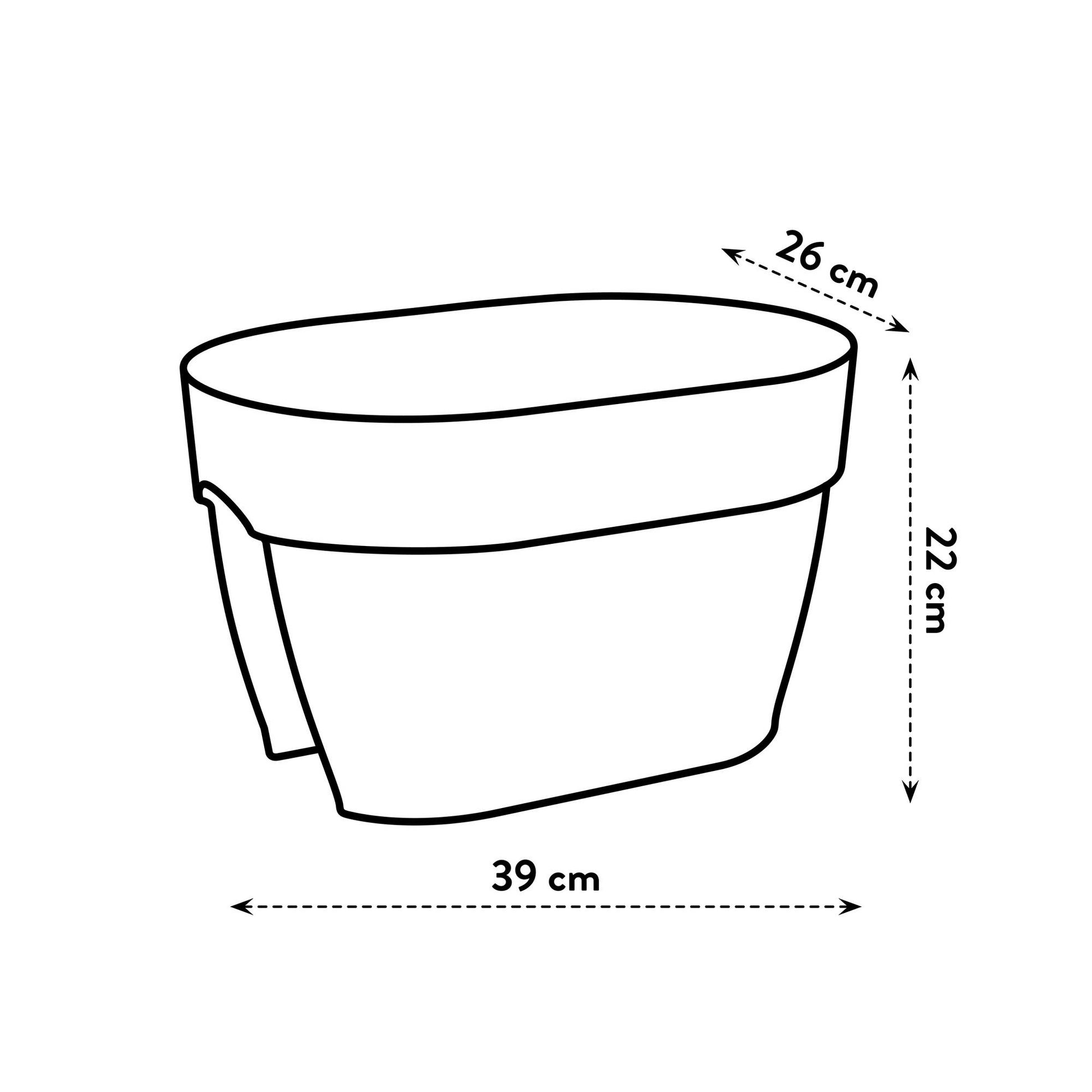 elho Blumenkasten – 10000 ml, 40 × 22 cm – Recycling-Kunststoff, Grün