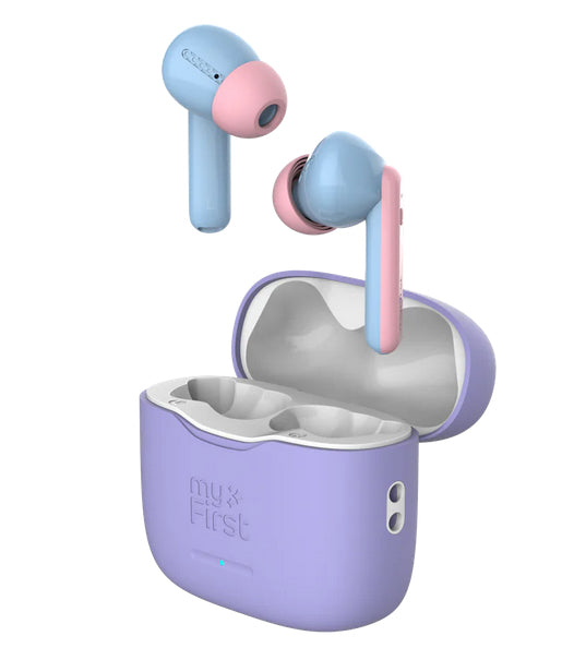 myFirst CareBuds Kinderkopfhörer – In-Ear, USB-C, IPX4, Blau/Pink/Violett/Weiss